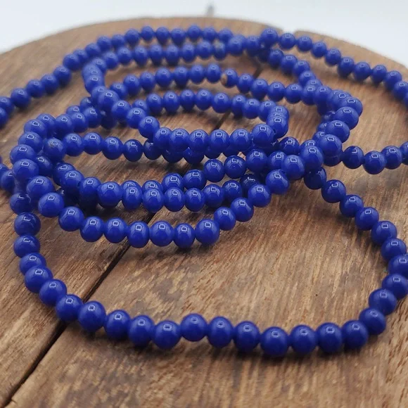 Lapis Beaded Necklace 34 Inch N3924 - Picture 2 of 3